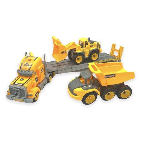 XL Mega Toy Truck Carrier - Construction Toy Car Set for Boys