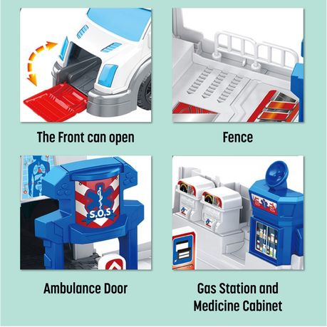 Toy Ambulance Car Play Set 7 Vehicles for Boys 3-7 Years