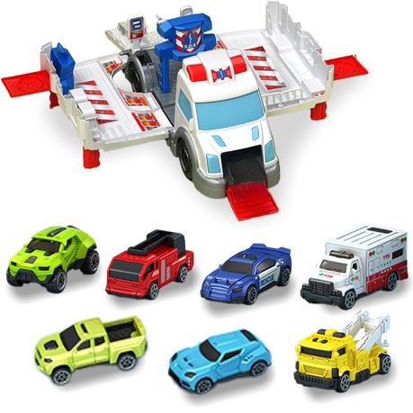 Toy Ambulance Car Play Set 7 Vehicles for Boys 3-7 Years