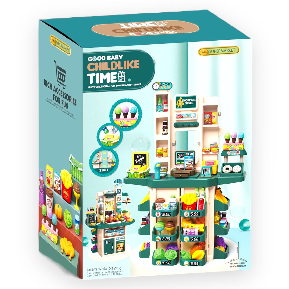 XL Multifunctional Kitchen and Supermarket Play Set Toy - Toys for Children